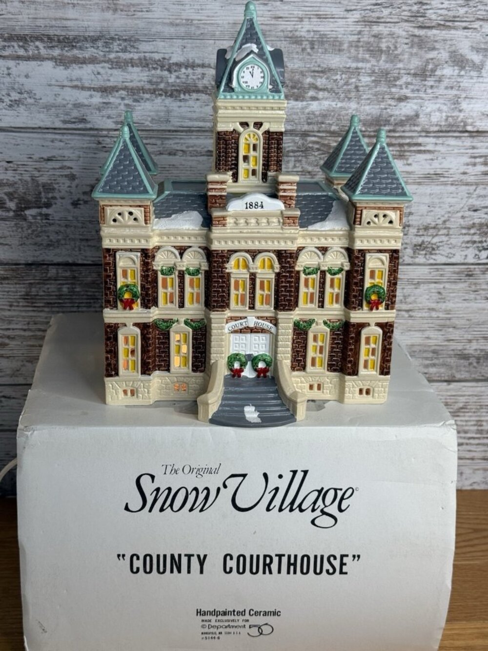Dept 56 Snow Village 1989 COUNTY COURTHOUSE 5144-6 EXCELLENT